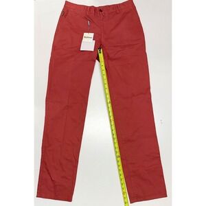 Barbour Chino Mens 32x34 Red Cotton Twill Flat Front Standard Issue Pants NEW